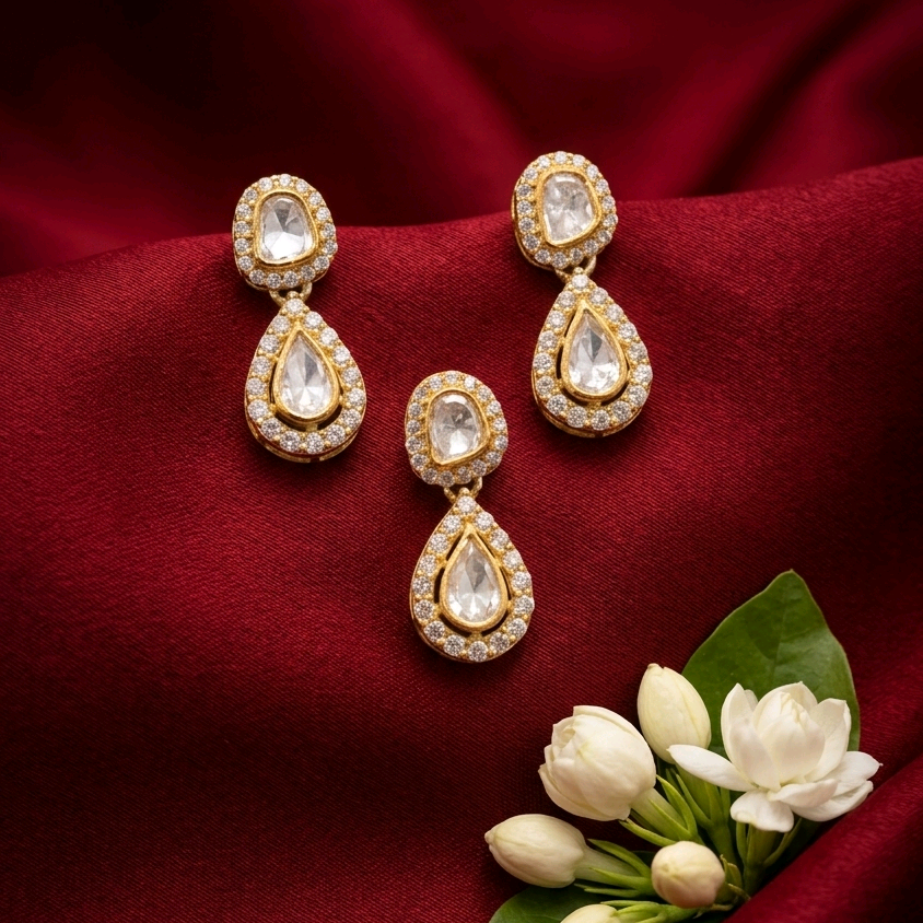 Sparkling Moissanite Pendant Set 